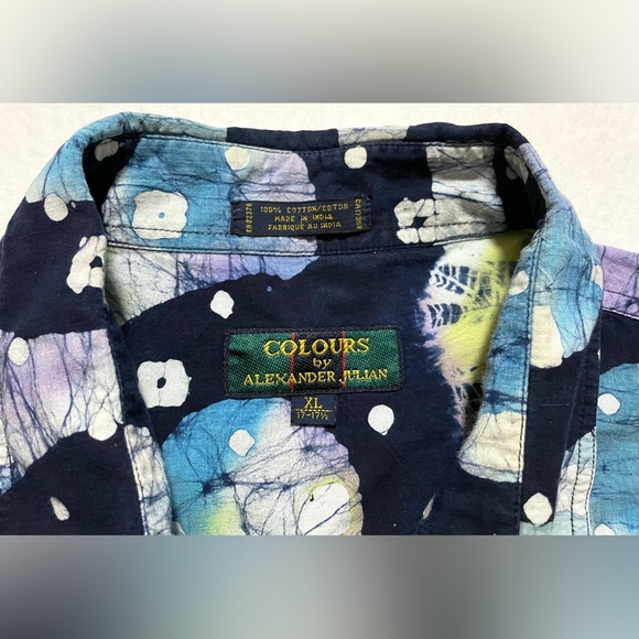 Colours by Alexander Julian Short Sleeve Button Down 17-17.5 Men’s Size XL - Picture 5 of 6